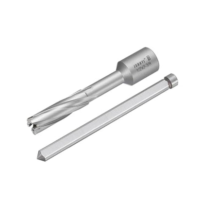 HARFINGTON Annular Cutter 1/2" Dia 2-3/8" Depth 3/4" Shank TCT Cutting Drill Bits with Pin for Magnetic Drill Press - size: 1/2" x 2-3/8"
