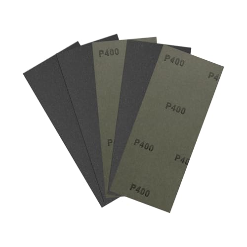 5Pcs Sand Paper 3.6x9 400Grit Silicon Carbide Sandpaper Sheets - size: 3.6 x 9 Inch (400 Grits)