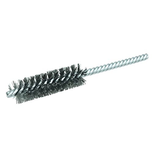Weiler 21111 0.0104" Wire Size, 3/4" Diameter, 5-1/2" Length, Steel Bristles, Double Stem Double Spiral Power Tube Brush, Made in the USA - size: 0.0104 Wire Size, style: Pack of 1