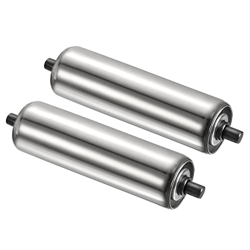 PATIKIL Conveyor Roller 2" Diameter 8" Long Stainless Steel Silver 2pcs - size: 2"x8"