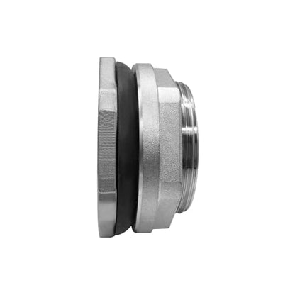 304 Stainless Steel Bulkhead Water Tank Fitting 1.25" Female Thread Compression Bulkhead Adapter Thru-bulk Connector with Gasket for Bathtub and Sink - size: 1.25 Inch