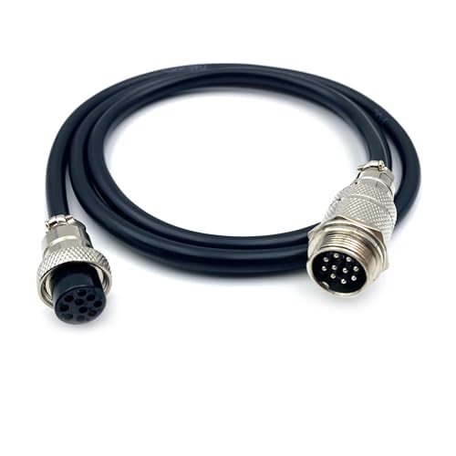 3.28 ft GX20 10 Pin Male to Female Cable, GX20 10Pins Female to Male Head Aviation Cordset Electrical Connector Panel Mount Circular Metal Adapter Cordset for Ships 5A 200V 20AWG (1meter) - size: GX20 10Pin