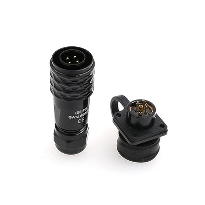 SA12 4Pin Weipu Connector Aviation Push-Pull Solder Cable Connector Plug Panel Mount Socket Female Rear-nut Mount for LED Light Equipment Electrical - size: 4Pin 5A