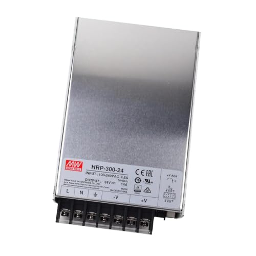 Mean Well HRP-300-24 Enclosed Switching AC-to-DC Power Supply, Single Output, 24V, 0-14A, 336W, 1.6" H x 4.1" W x 7.7" L