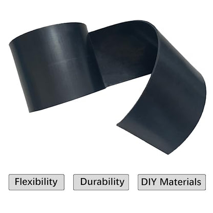 Solid Rubber Strip Roll 1/8 (.125)" Thick X 4" Wide X 10'Long - size: 4"X10'X1/8, style: No Adhesive