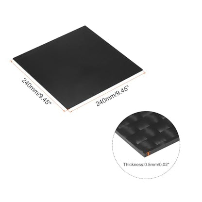 MECCANIXITY 1 Pcs Carbon Fiber Sheet 240x240x0.5mm Glossy Surface Pultruded Flat Carbon Fiber Board Plate Plain Weave Panel Sheet for Kites RC Airplane - size: 240x240x0.5mm, style: Glossy