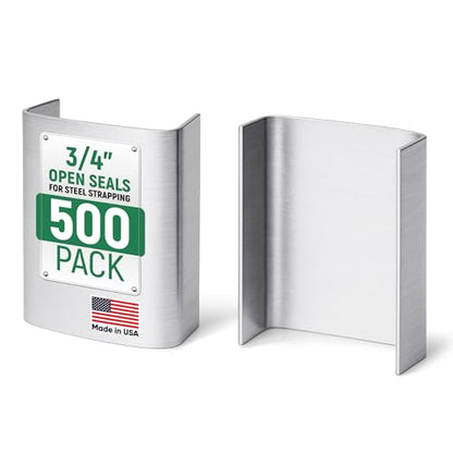 3/4" Open Seals for Steel Strapping, Pack of 500 - size: Pack of 500