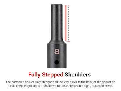 TEKTON 1/2 Inch Drive x 14 mm 6-Point Impact Socket | SID23114 - size: 14 mm, style: Deep