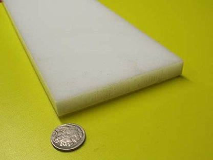 White HDPE (High Density Polyethylene) Rectangular Bar .500" (1/2") x 4.00" (4") x 48" 1 pc