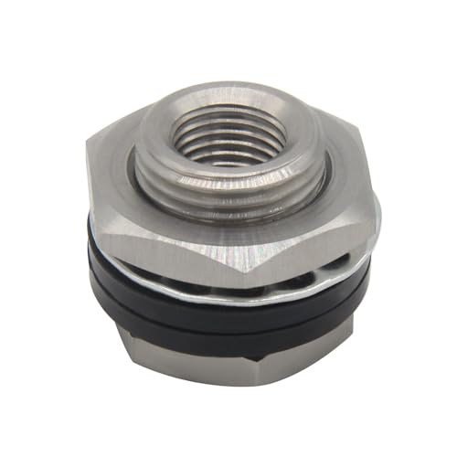 Stainless Steel Bulkhead Fitting 1/4 NPT Female Bulked Coupler 2Pcs - size: 1/4" NPT Female to 1" Length