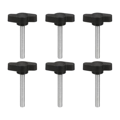 PATIKIL M5 x 35mm Tee Wing Thumb Screws, 6Pcs Carbon Steel Mechanical Handle Bolt Thumb Screws for Remove Replace Hand Clamping Tightening Knobs Power Supply, Black - size: M5 x 35mm