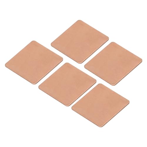 MECCANIXITY Heatsink Copper Sheet Shim, 0.5mm Thickness 15 x 15mm Pad with Thermal Conductive Adhesive Tape for Desktop Computer CPU Cooling Patch 5 Set - size: 0.5mm