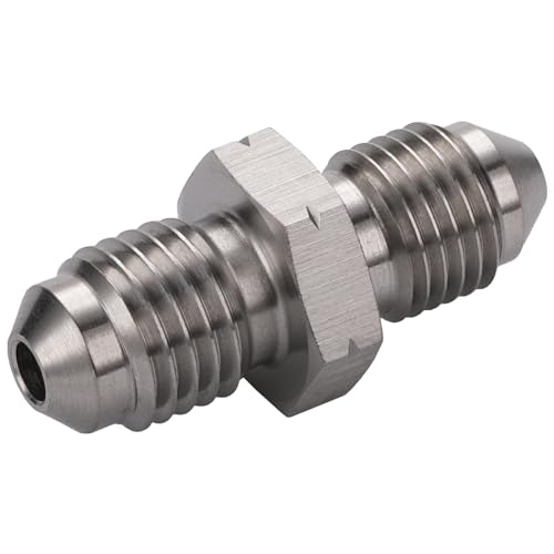 3AN Male to M10x1.25 Male Stainless Steel Brake Clutch Fuel Oil Fitting Adapter Coupler - size: 3AN to M10x1.25
