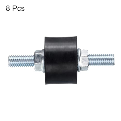uxcell 4pcs M8x23mm Rubber Isolator Mounts with Studs 30x20mm Male Vibration Shock Absorber Zinc Plated Cylindrical Thread Mounts Anti Vibration Isolators with 8pcs M8 Lock Nuts - size: VV-D30*H20, M8*23