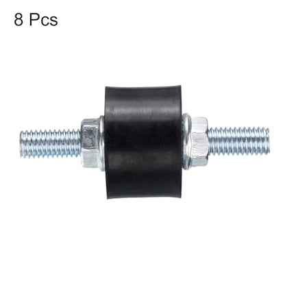 uxcell 4pcs M8x23mm Rubber Isolator Mounts with Studs 30x20mm Male Vibration Shock Absorber Zinc Plated Cylindrical Thread Mounts Anti Vibration Isolators with 8pcs M8 Lock Nuts - size: VV-D30*H20, M8*23