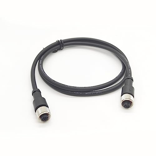 M12 5 Pins Female to Female Connector Cable, A Code Straight Molding Cable Female to Female Aviation Sensor Electrical PVC Cable 125V 4A AC/DC Industrial Molded Cable 10M AWG22（10Meter） - size: 32.8ft