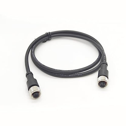 M12 5 Pins Female to Female Connector Cable, A Code Straight Molding Cable Female to Female Aviation Sensor Electrical PVC Cable 125V 4A AC/DC Industrial Molded Cable 5M AWG22（5Meter） - size: 16.4ft