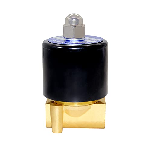 Beduan Brass Electric Solenoid Valve, 1/4" 110V Air Valve Normally Colsed for Water Air Gas Fuel Oil - size: AC110V, style: 1/4"NPT
