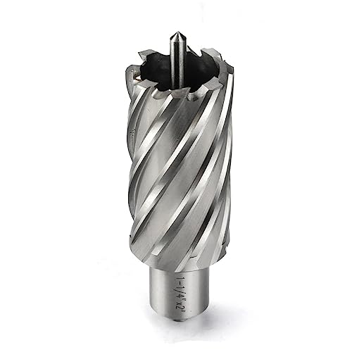 Annular Cutter JESTUOUS 3/4 Inch Weldon Shank 1-1/4 Cut Dia 2 Cut Depth
