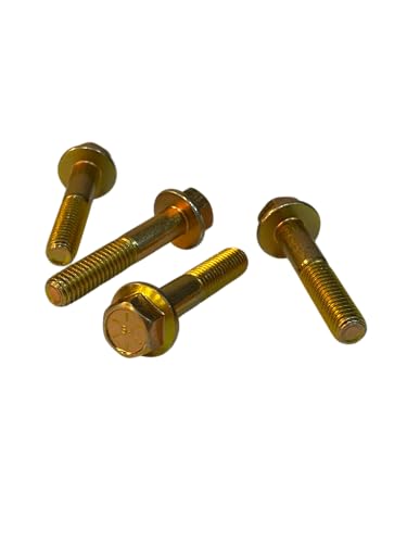 (50 Pieces) 3/8-16x2 Grade 8 Hex Flange Bolts Screws UNC Coarse Partial Threads Zinc Yellow Trivalent