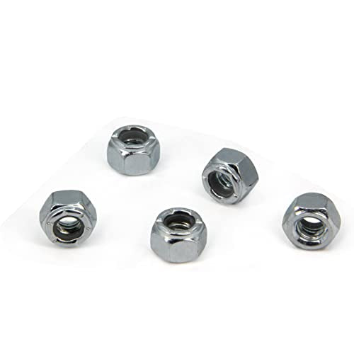 1/4"-20 Nylon Insert Hex Lock Nuts,Carbon Steel White Zinc Plated, Hex Lock Nut Silver Self-Locking Nylock Locknuts,100pcs/pack (1/4"-20-100pcs) - size: 1/4"-20-100pcs