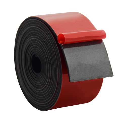 DOBTIM Solid Neoprene Rubber Strips with Adhesive Backing 1/16 (.062)" Thick x 2" Wide x 10' Long, Self Adhesive Rubber Sheets, Rolls & Strips for DIY Gaskets Crafts Pads Seals Warehouse Flooring - size: 2" X 10', style: .062" thick (Adhesive）