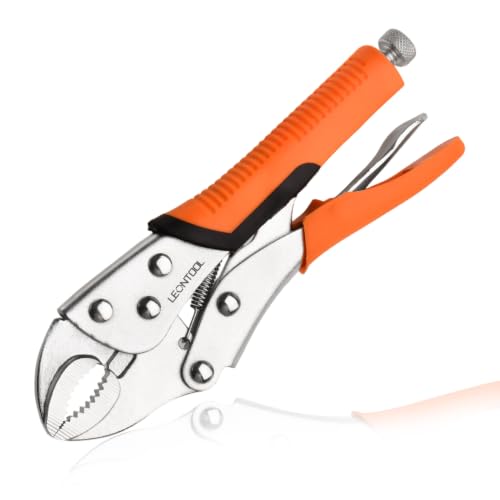 7" Curved Jaw Locking Pliers, Vice Grip Pliers, Forged Carbon Steel, Anti-Slip TPR Handle, Quick Release, Locking Adjustable Vise Grip for Clamping Twisting Welding Automotive Workshop - style: 7" Curved Jaw