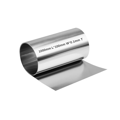 304 Stainless Steel Foil Roll, 0.1mm x 100mm x 1M Stainless Steel Sheet, Metal Foil for Crafts, Electronic Equipment, Industry Machinery, Hardware - size: 0.1mm x 100mm x 1M