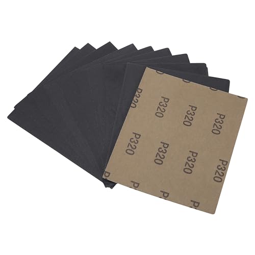 MAXMAN 1/4 Sheet Sandpaper, 4.5" x5.5" 320 Grit Silicone Carbide, for Wood - style: 320 grit
