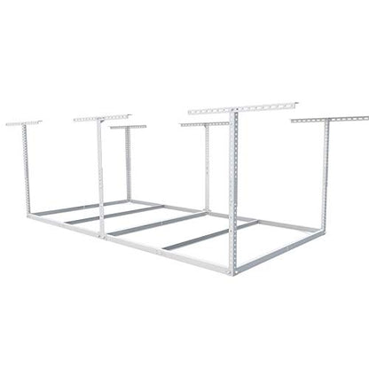 FLEXIMOUNTS 4x8 Overhead Garage Storage Rack, Without Decking, White - color: White