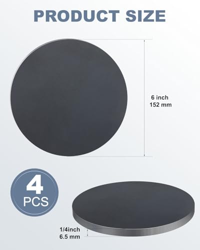 1/4" x 6" Diameter Round Steel Plate Sheet, A36 Hot Rolled Metal Base Plate - size: 1/4" x 6"
