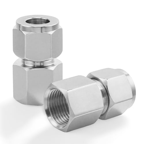 Stainless Steel Compression Adapter 1/2" OD x 1/2" NPT Female 2pc - size: 1/2" OD x 1/2"Fnpt