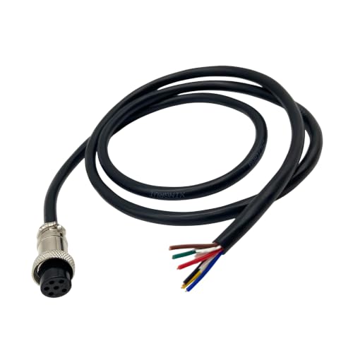 GX16 6 Pin Aviation Connector Cable Female Plug with Wire 1M - color: 6 pin, size: 1 m