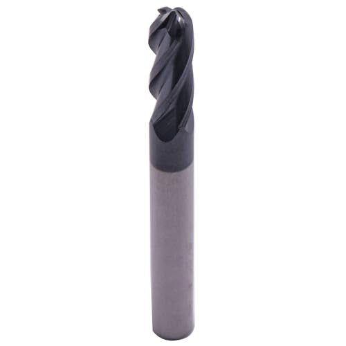 4 Flute Solid Carbide Ball Nose End Mill Set(5Pcs, 1/4"), AlTiN Coated - size: 1/4 in