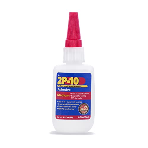 FastCap 2P-10 - Medium – Industrial Strength Super Glue - CA (Cyanoacrylate Adhesive) - 2.25 oz/64g. Perfect for General Purpose Projects. 2-Part Adhesive. Activator Sold Separately (1-Bottle) - style: Medium