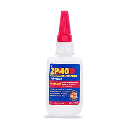 FastCap 2P-10 - Medium – Industrial Strength Super Glue - CA (Cyanoacrylate Adhesive) - 2.25 oz/64g. Perfect for General Purpose Projects. 2-Part Adhesive. Activator Sold Separately (1-Bottle) - style: Medium
