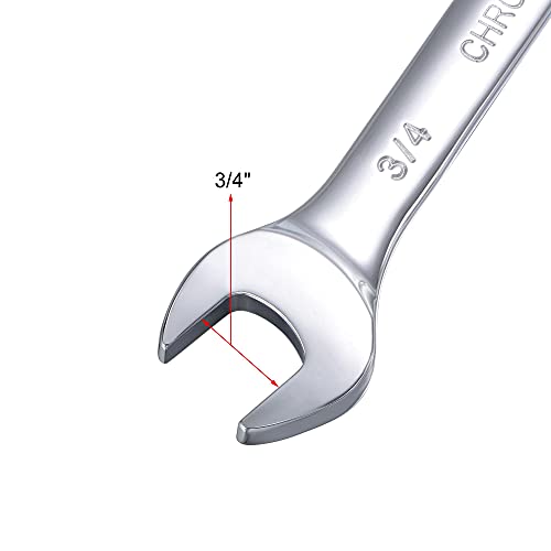 uxcell 3/4 Inch Ratcheting Combination Wrench SAE 72 Teeth 12 Point Ratchet Box Ended Spanner Tools, Cr-V - size: 3/4"