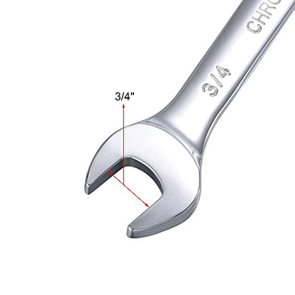uxcell 3/4 Inch Ratcheting Combination Wrench SAE 72 Teeth 12 Point Ratchet Box Ended Spanner Tools, Cr-V - size: 3/4"