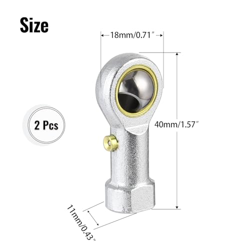 2Pcs PHSB4 Rod End Bearing 1/4 inch Bore Pre-Lubricated 1/4-28 Female Thread Right Hand Heim Joint with Jam Nuts - size: 1/4, style: Right Hand