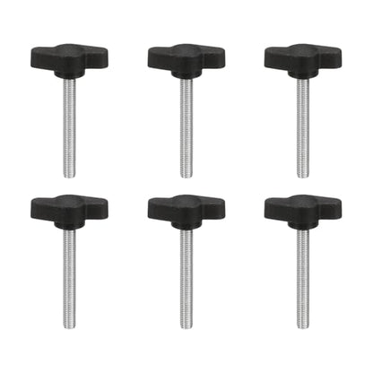 PATIKIL M5 x 40mm Tee Wing Thumb Screws, 6Pcs Carbon Steel Mechanical Handle Bolt Thumb Screws for Remove Replace Hand Clamping Tightening Knobs Power Supply, Black - size: M5 x 40mm