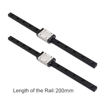 MGN12H 200mm Premium Linear Rail Guide 2pcs MGN12 Linear Slide 8mm for 3D Printer and CNC Machine Upgrade (2pcs/Pack) - color: Black MGN12H 2 Rail + 2 Carriage block, size: 200mm
