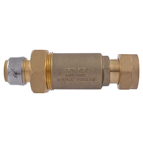 Cash Acme BF5 Dual Check Valve, 1 x 3/4 Inch Push to Connect, Compatible with SharkBite, BF5M0134SB