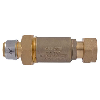 Cash Acme BF5 Dual Check Valve, 1 x 3/4 Inch Push to Connect, Compatible with SharkBite, BF5M0134SB