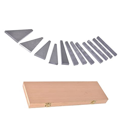 kimllier 12Pcs Angle Gauge Block Set, Accuracy Steel Machinist Tool 1/4 to 30 Degree with Box