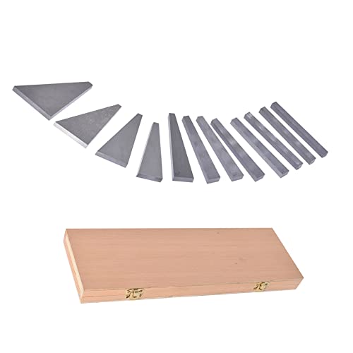 kimllier 12Pcs Angle Gauge Block Set, Accuracy Steel Machinist Tool 1/4 to 30 Degree with Box