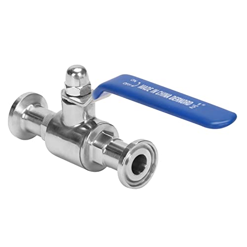 DERNORD 1/2" Tri-Clamp Ball Valve Stainless Steel 304,PTFE Lined. (1/2 inch Tube OD) - size: 1/2 inch Tube OD