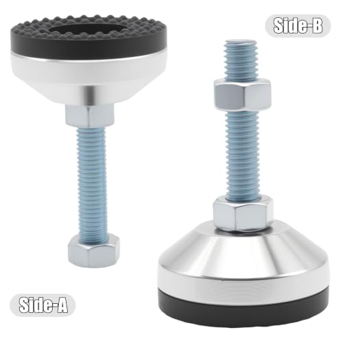 Adjustable Feet Levelers Leg Leveler 2.36" Dia Base, Adjustable Foot M12 Thread, Bracket 5280LB, Suitable for Cabinet, Table, Workbench, Machine (12)