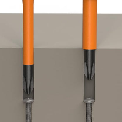 Klein Tools 32287 Insulated Screwdriver, 2-in-1 Screwdriver Set with Flip Blade, #1 and #2 Square Tips, Double-Ended Blades - size: #1 SQ + #2 SQ