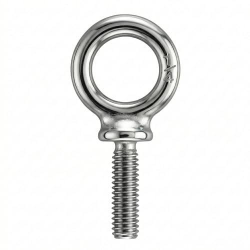 HomelyNest Eye Bolt 1/4"-20 x 1 - Heavy Duty 304 Stainless Steel Shoulder Eye Bolt for Lifting, Marine Grade, Wood, 10 Packs - size: 1/4