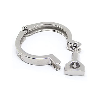 TC 2.5" Tri Clamp with Wing Nut Stainless Steel 304 Heavy Duty Sanitary Clamp Single Pin Tri Clamp Clover with Silicone Gasket(Flange Size: 77.5mm) - size: 2.5 inch(flange size 77.5mm)